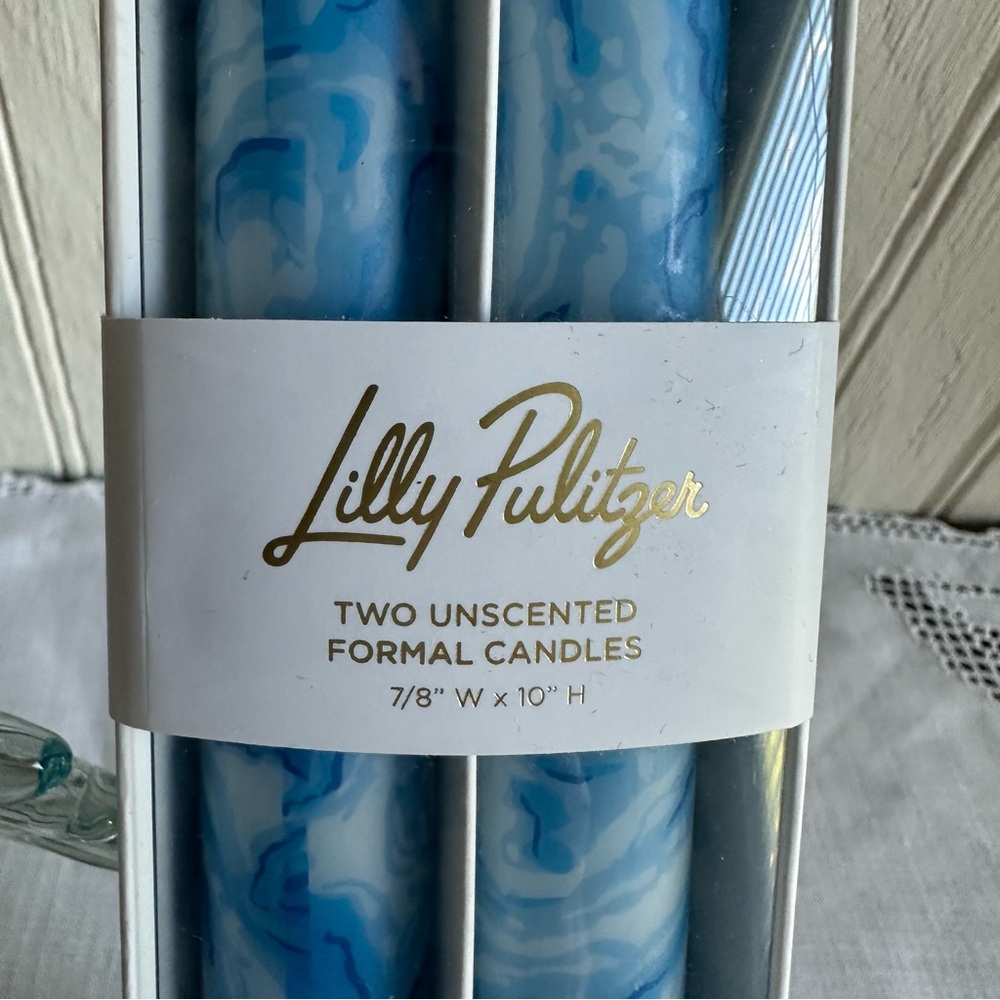 Lilly Pulitzer Elegant Blue and White Candles